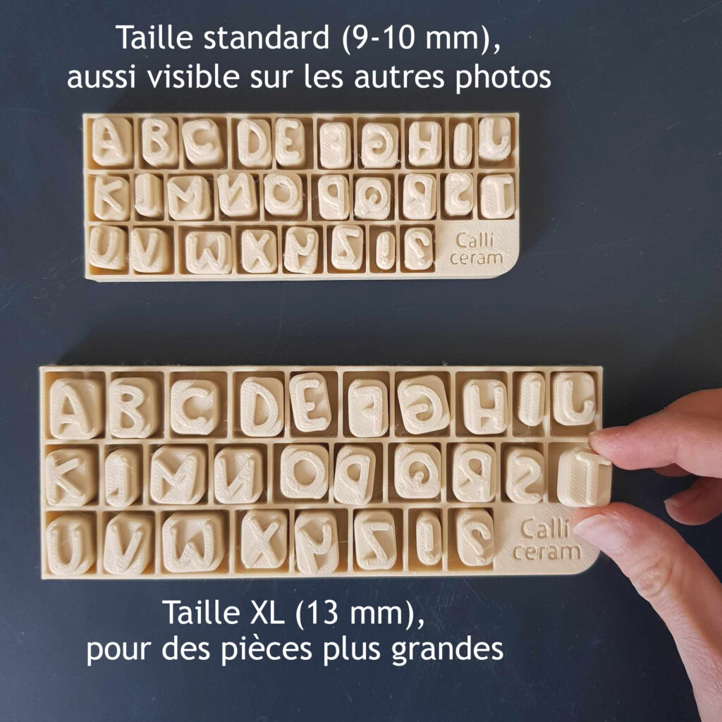 tampon alphabet pour argile baton