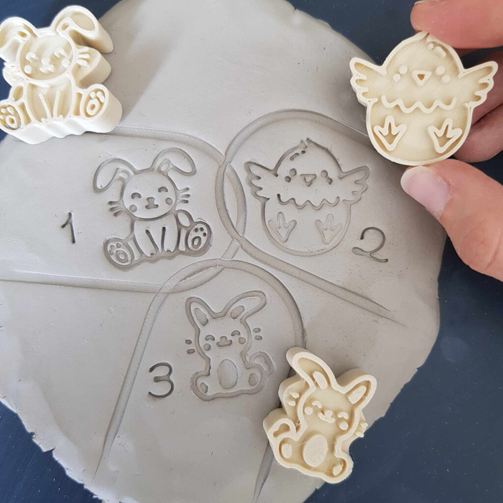 tampons pâques poterie lapin