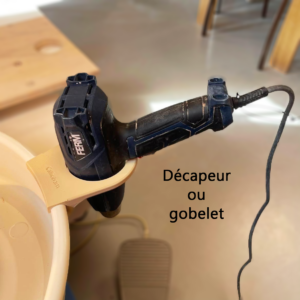 Support décapeur ou gobelet pour splash pan