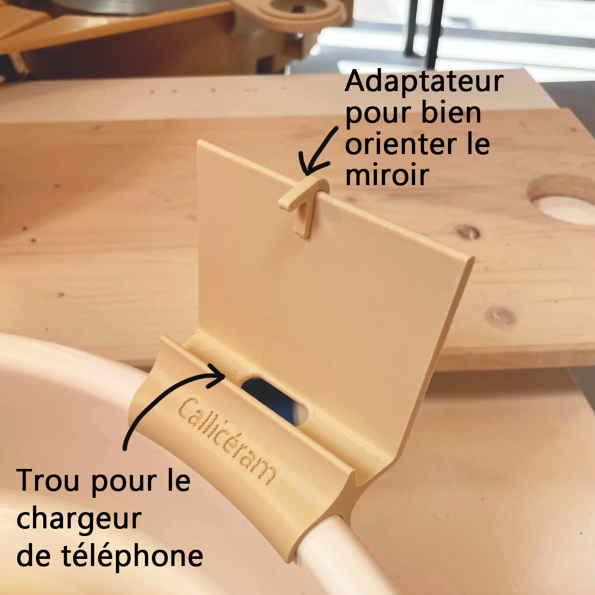 Support téléphone ou miroir pour splash pan – Image 3